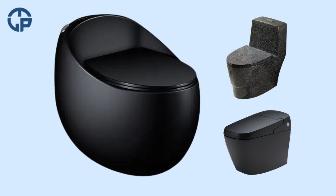 Bồn cầu màu đen.