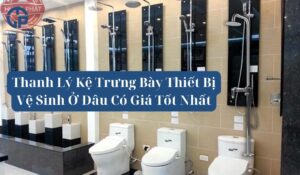 thanh lý kệ trưng bày thiết bị vệ sinh